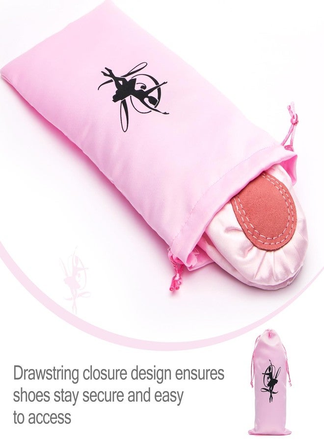 TARINI Ballet Shoe Bags, Dance Bag, Shoe Storage Bags, Pink Ballet Shoe Storage Bag - Drawstring Satin Pouch for Pointe & Practice Shoes - Image 2